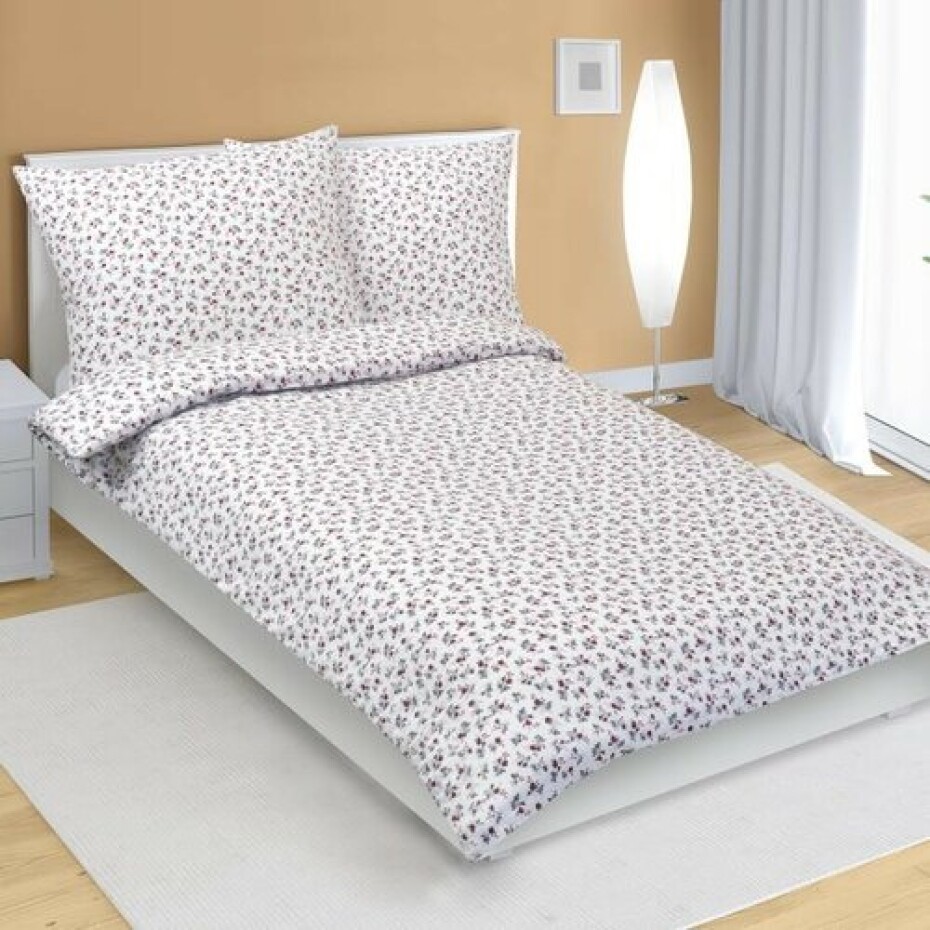 Bellatex Flanelové povlečení Růžička červená, 140 x 220 cm, 70 x 90 cm - main (0)