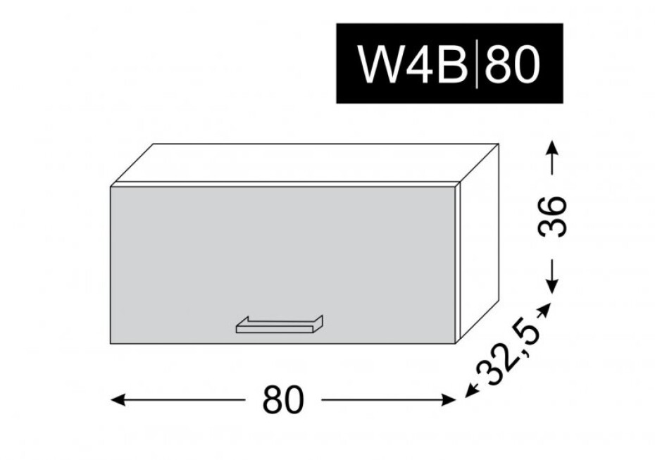 ArtExt Kuchyňská skříňka horní, W4B / 80 Rimini Barva korpusu: Grey - main (15)