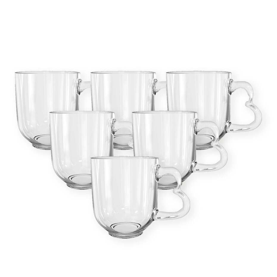 Altom Sada skleněných hrnků Heart, 310 ml, 6 ks - main (0)