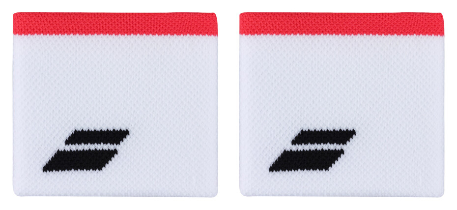 Potítka Babolat  Logo Wristband White/Strike Red - main (0)
