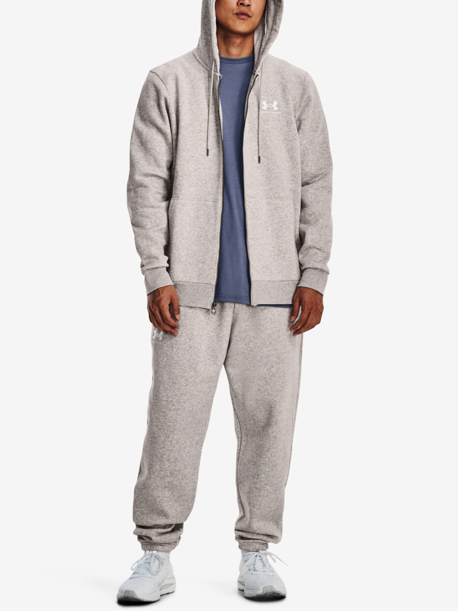 Pánská mikina Under Armour  Essential Fleece FZ Hood-GRY L - main (1)