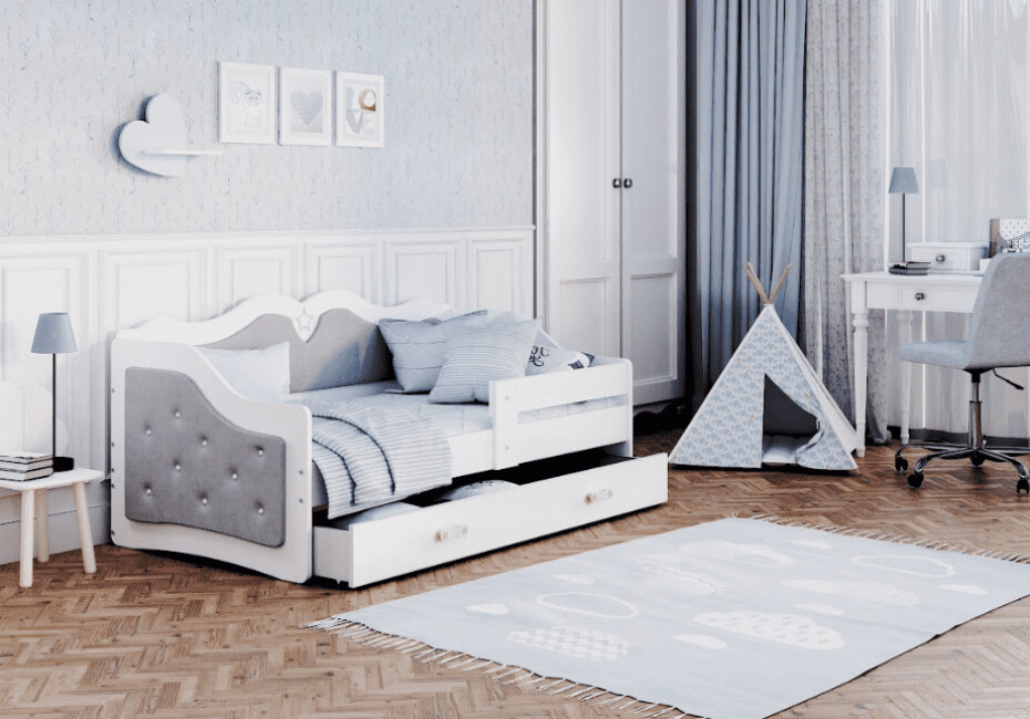 ArtAJ Dětská postel LEIA K | 80 x 180 cm Barva: bílá / šedá - main (3)