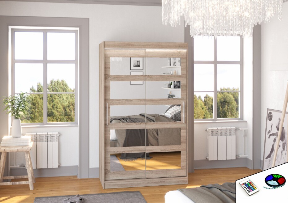ArtAdrk Šatní skříň SALEM | 120 cm Barva: Čokoládová - main (5)