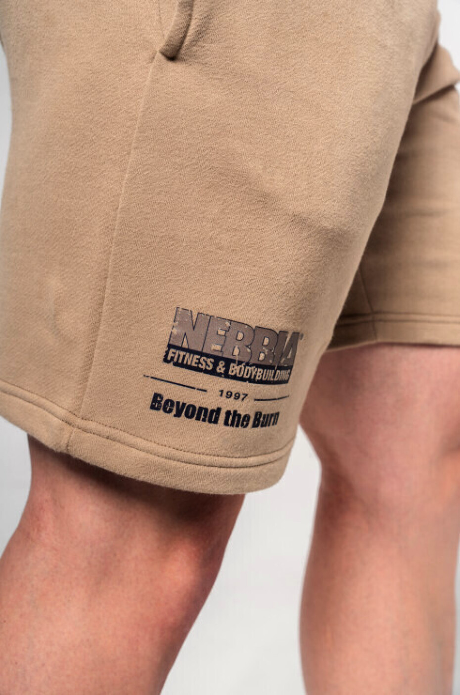 Pánské šortky Nebbia  Gym Sweatshorts GYM BRO Light Brown XL - main (4)