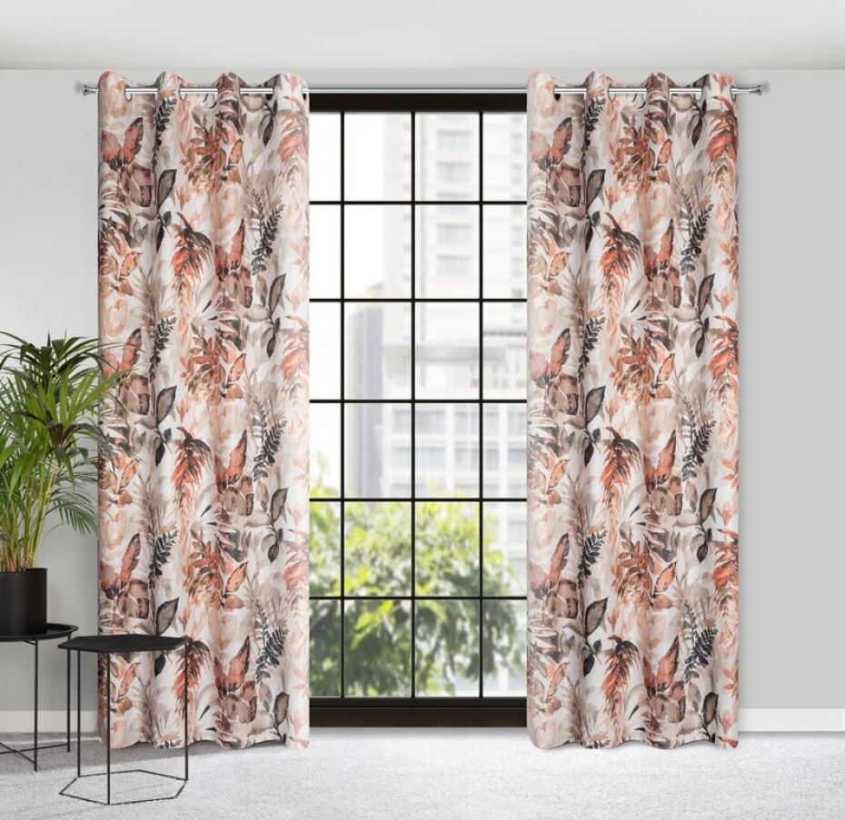 ArtFir Závěs ADELINE K | oranžové květiny 140 x 250 cm - main (1)