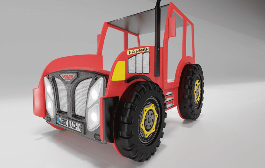 Detská posteľ Traktor červený - main (2)