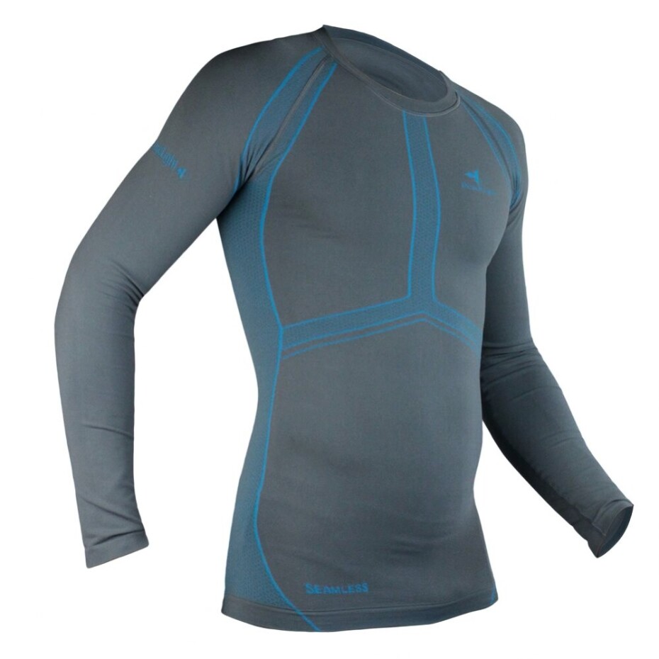 Pánské tričko Raidlight  Seamless LS S/M, černo-šedá - main (1)