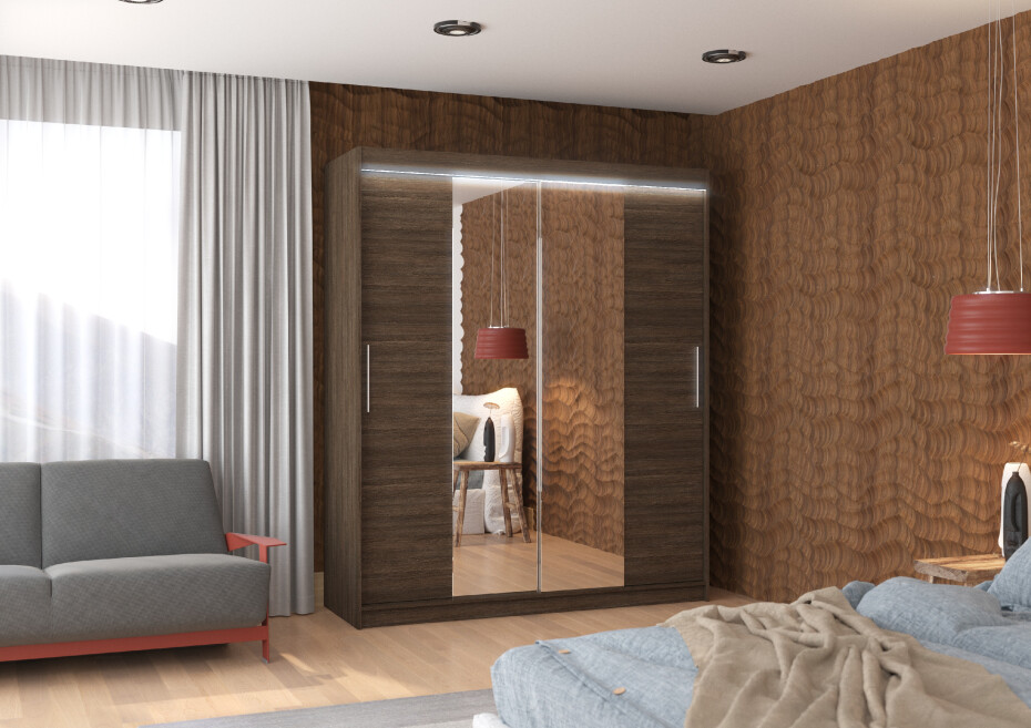 ArtAdrk Šatní skříň DALLAS | 180 cm Skříň: Dal03/černá - main (6)