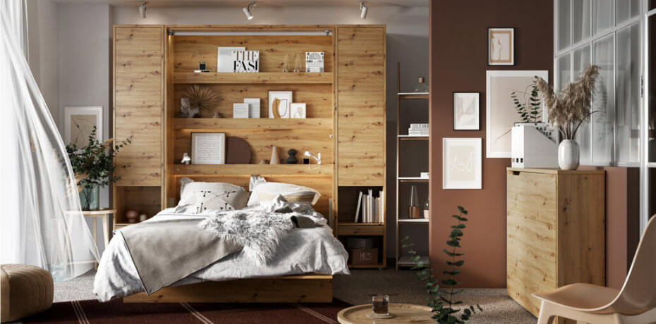 Dig-net nábytek Sklápěcí postel Lenart BED CONCEPT BC-14 | 160 x 200 cm Barva: Dub artisan - main (4)