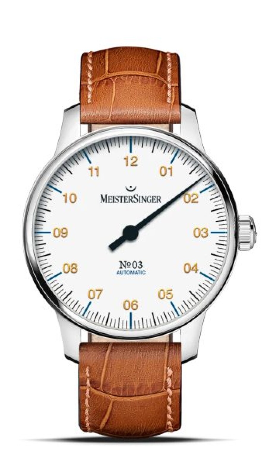 MeisterSinger N°03 38mm BM9901G - Světle hnědý vintage řemínek - main (1)