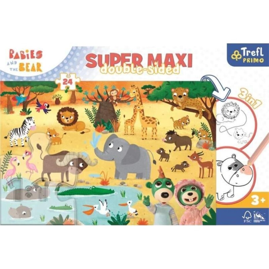 Trefl Puzzle Treflíci v ZOO super maxi 24 dílků - oboustranné - main (0)