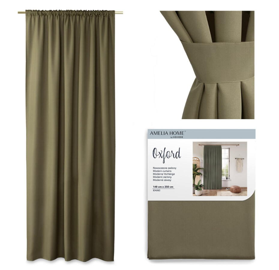 ArtFlhf Zatemňovací závěs OXFORD PLEAT P | 140 x 250 cm Barva: Kaki - main (2)
