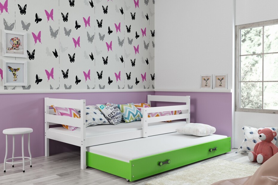 BMS Dětská postel s přistýlkou ​​ERYK 2 | bílá 80 x 190 cm Barva: bílá / šedá, Rozměr: 190 x 80 cm - main (4)