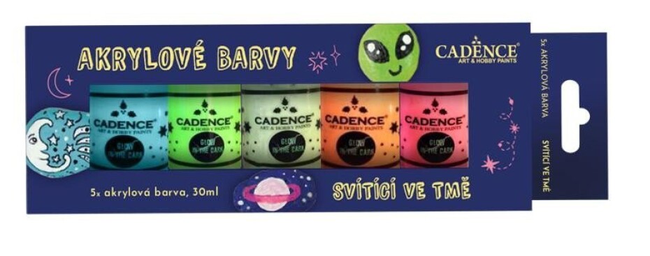 Cadence Sada akrylových barev - svítící ve tmě 5x 30 ml - main (0)