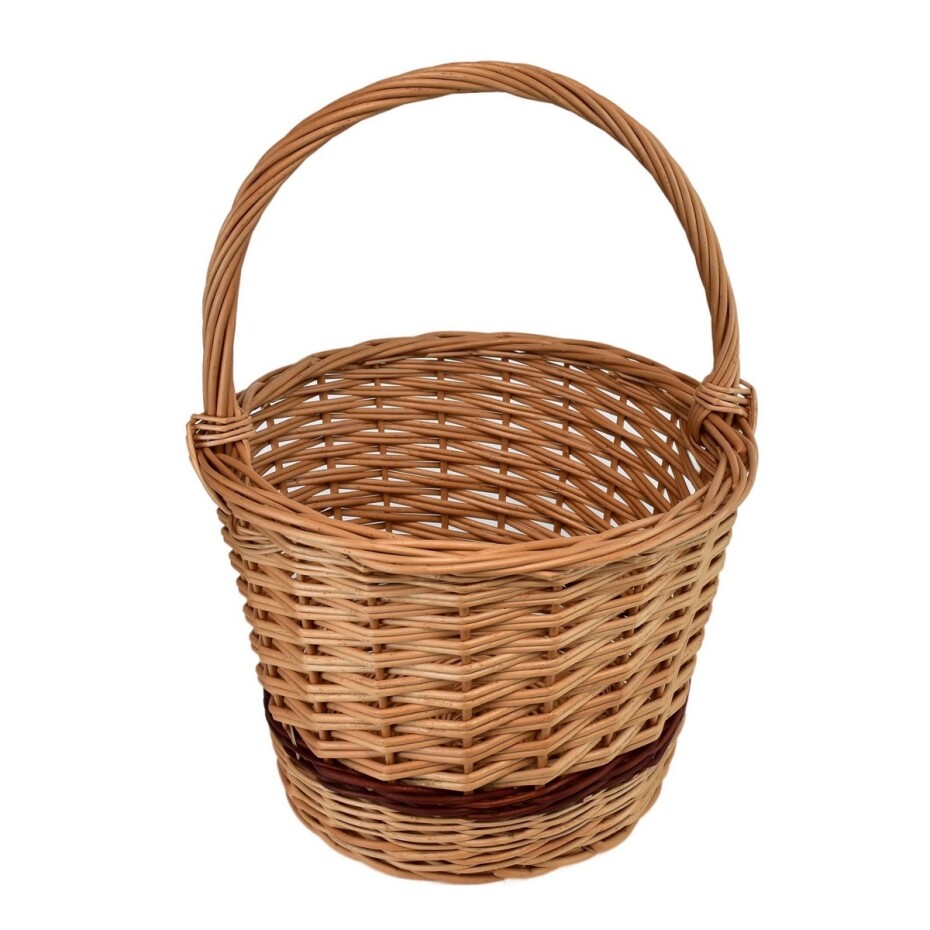 Proutěný koš na ovoce Trháček, loupaný, pr. 30 cm - main (1)