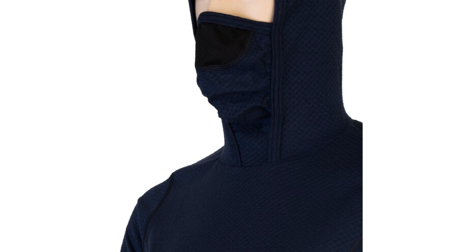Sensor tričko s kapucí Merino Df deep blue - main (2)