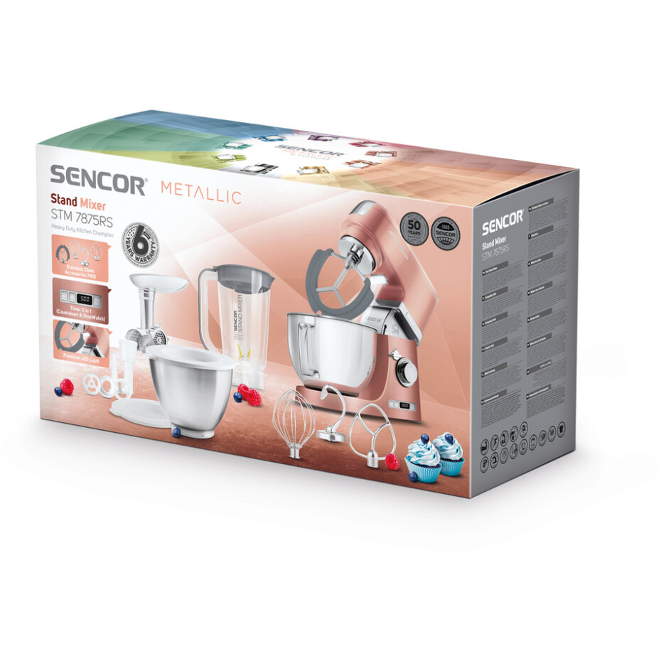 Sencor STM 7875RS kuchyňský robot, sv. růžová - main (10)