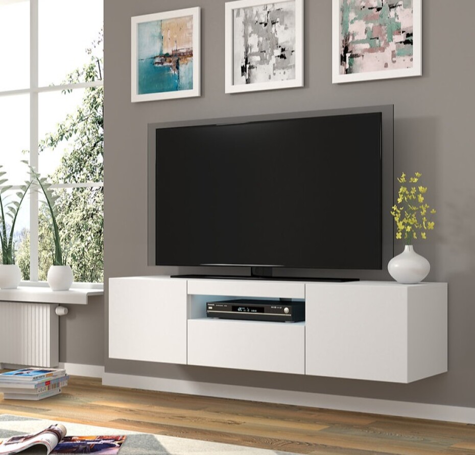 ARTBm TV stolek AURA 150 | bílý mat - main (7)