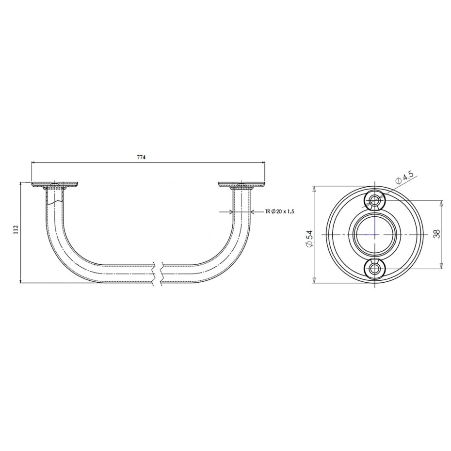AQUALINE 8012 sušák-držák ručníků 70 cm, bílá - main (2)