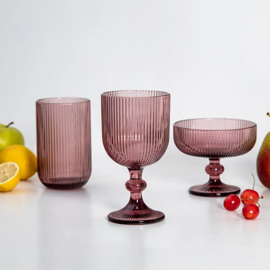 Altom Sklenice na nožce Selena Purple, 370 ml, sada 6 ks - main (2)
