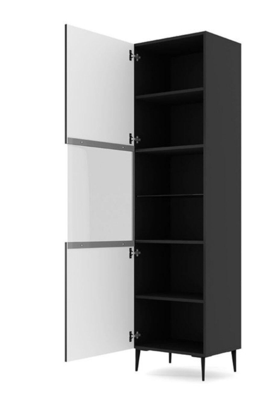 ARTBm Vitrína RAVENNA C 1DS | černá lesklá Provedení: Černá / černý lesk / zlatá / podnož - main (3)