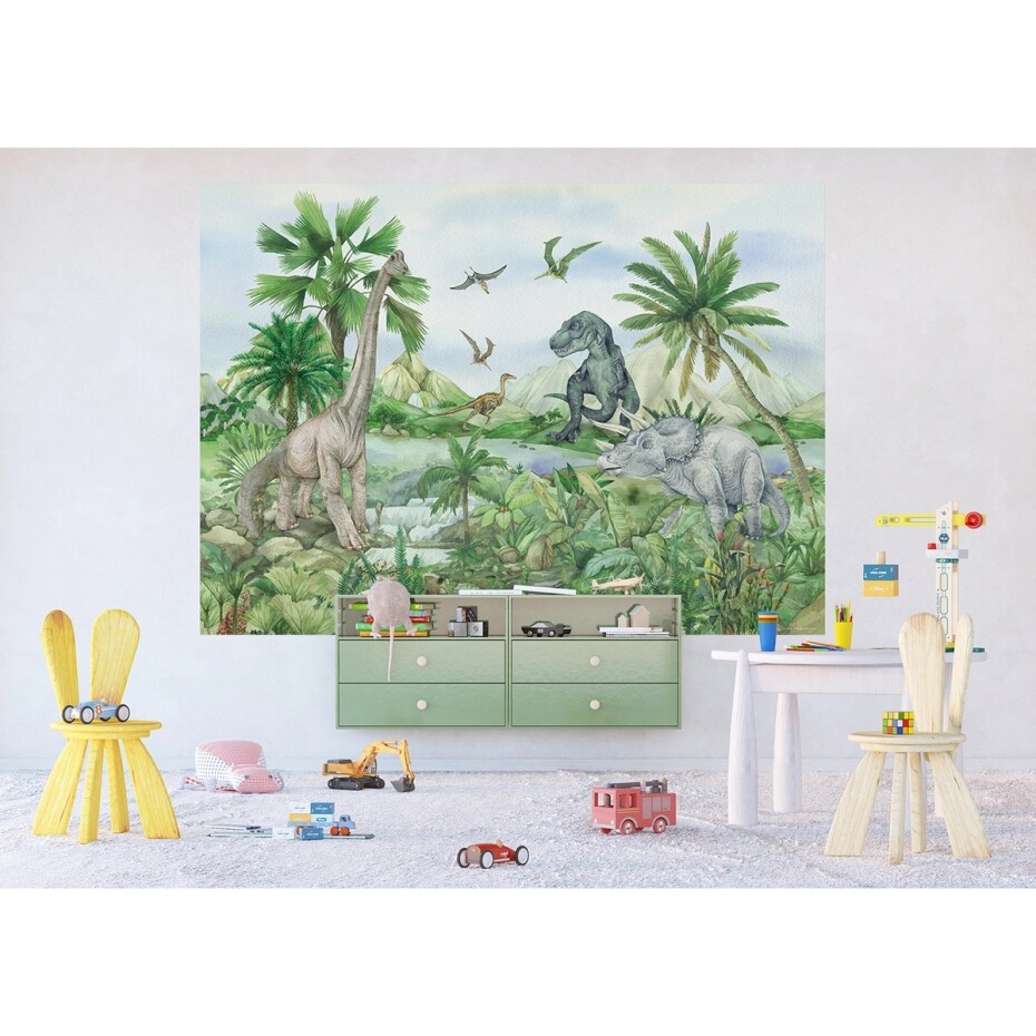 Dětská fototapeta Colourful Dino 252 x 182 cm, 4 díly - main (1)