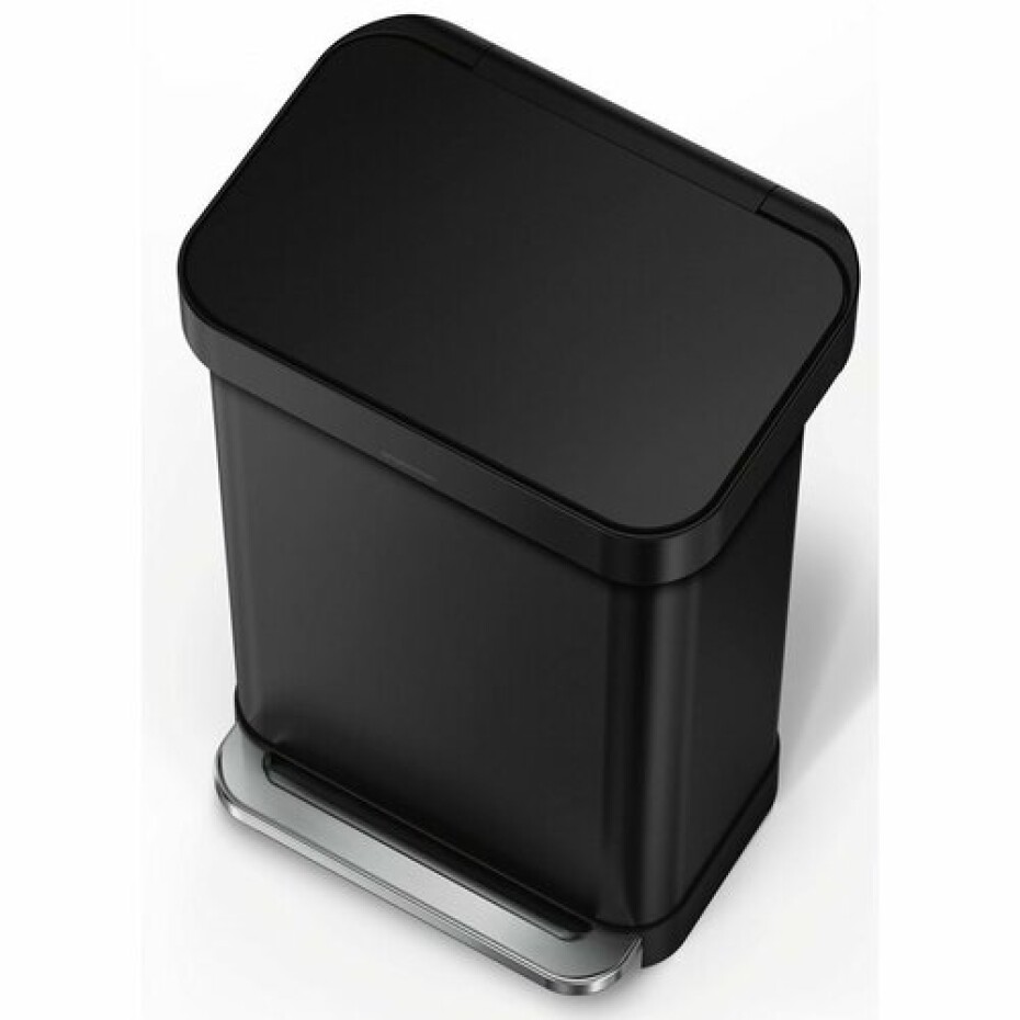 Simplehuman Obdélníkový pedálový koš s kapsou na sáčky 45 l, černá - main (2)