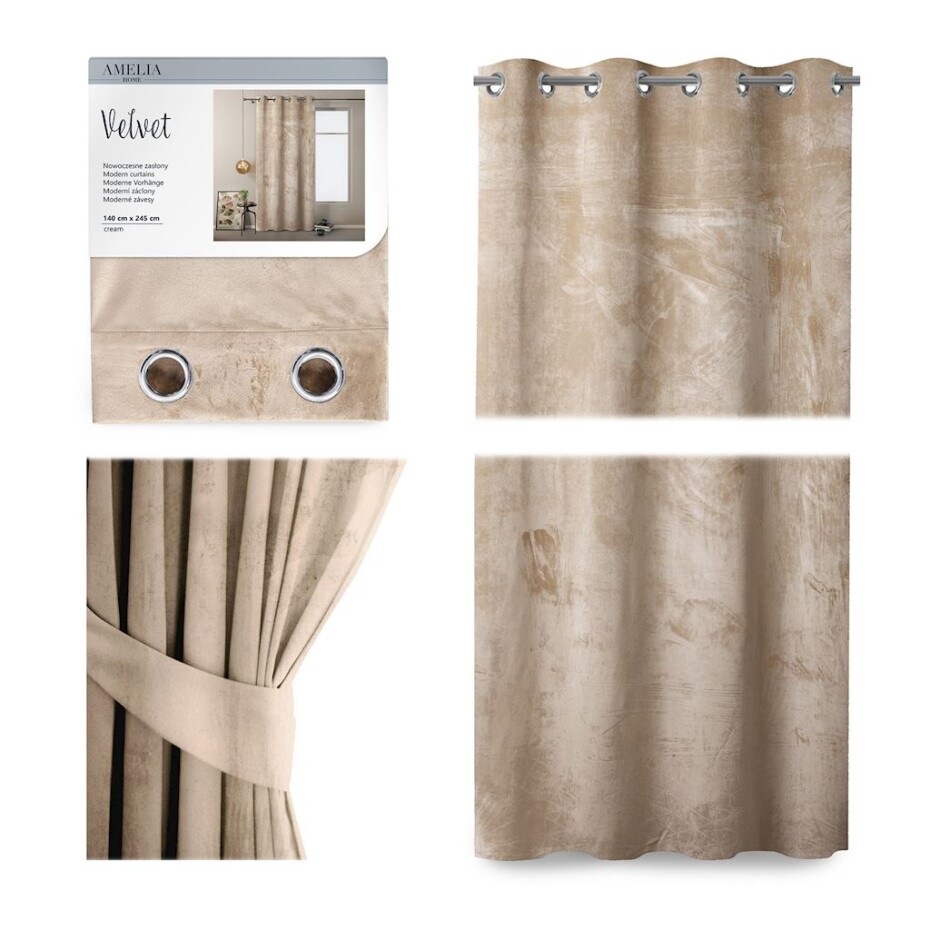 ArtFlhf Stínicí závěs VELVET Eyelets K | 140 x 245 cm Barva: Bílá - main (6)