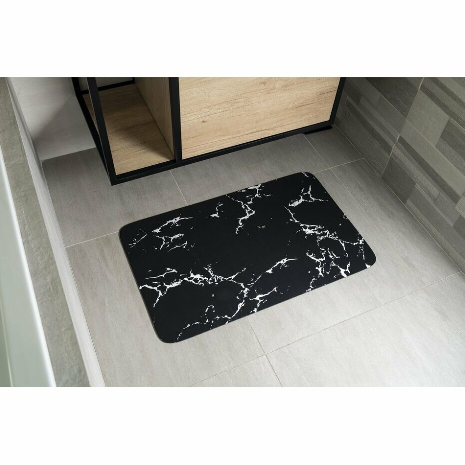 AQUALINE PCD011 koupelnová předložka 50 x 80 cm, černá/mramor - main (3)