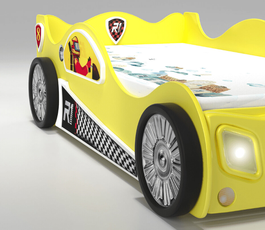 Artplast Dětská postel formulka MONZA | žlutá 90 x 190 cm - main (2)