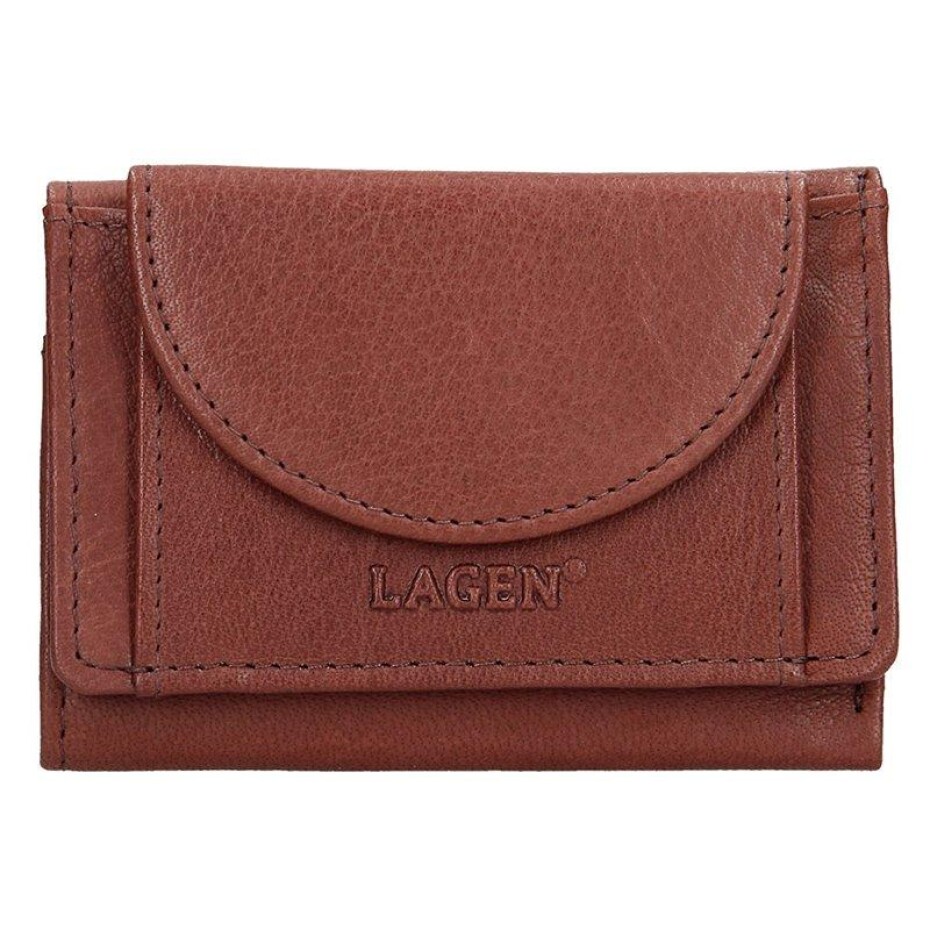 Lagen W-2030 Unisex mini peněženka kožená - hnědá - main (0)