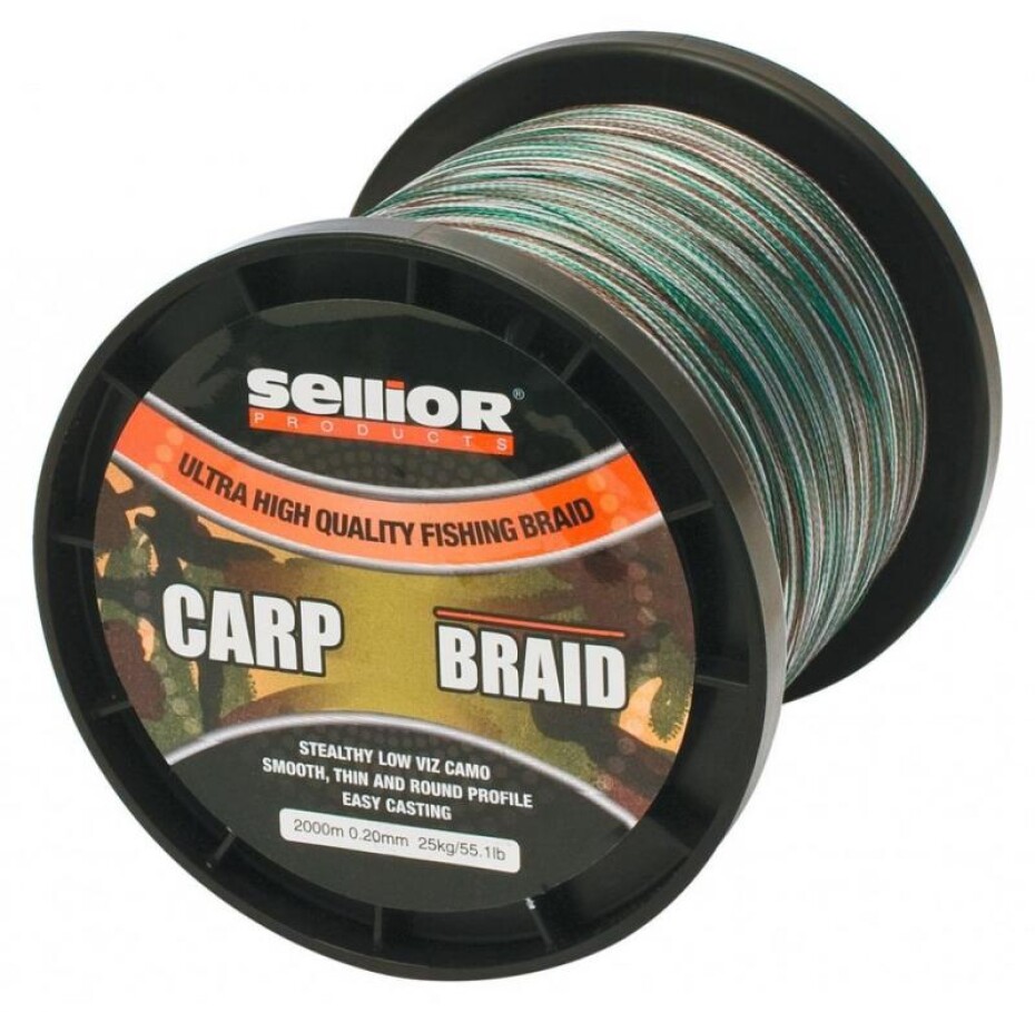 Pletená šňůra SELLIOR CarpBraid 0,20mm, 25kg, 2000m - main (0)
