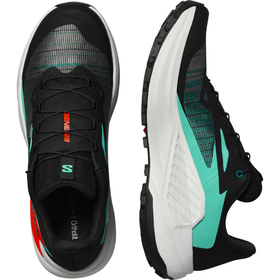 Pánská běžecká obuv Salomon Genesis Black/Electric Green/Cherry Tomato  UK 10 - main (4)