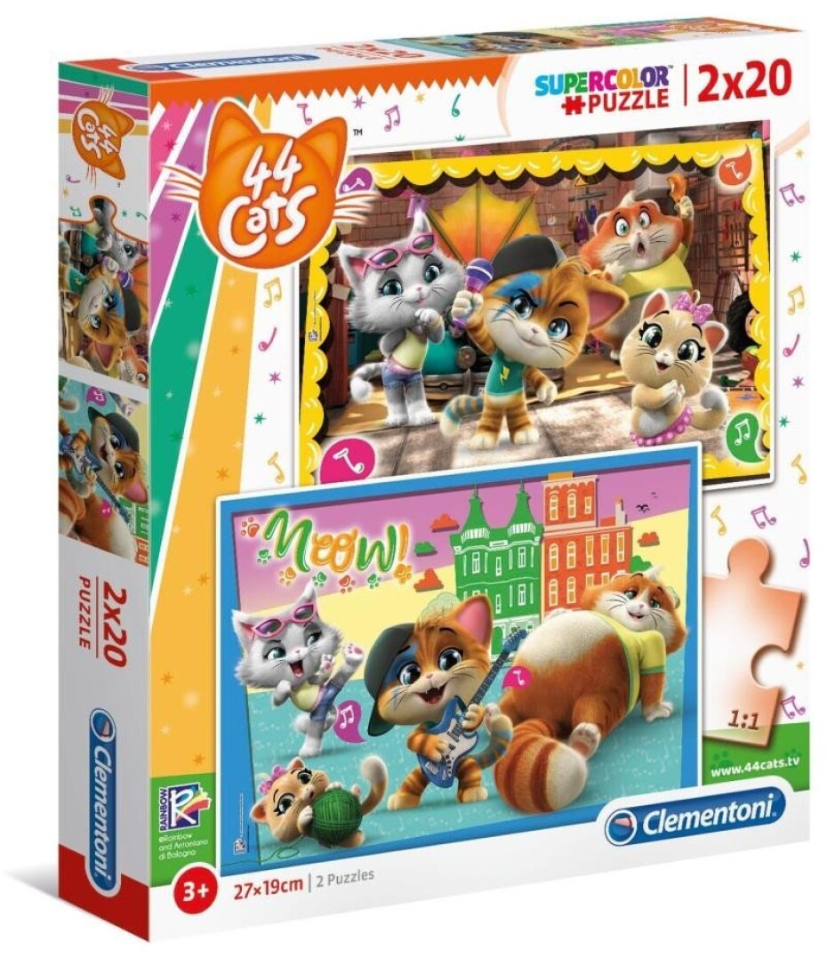 Clementoni Puzzle - 44 Cats 2 x 20 dílků - main (0)