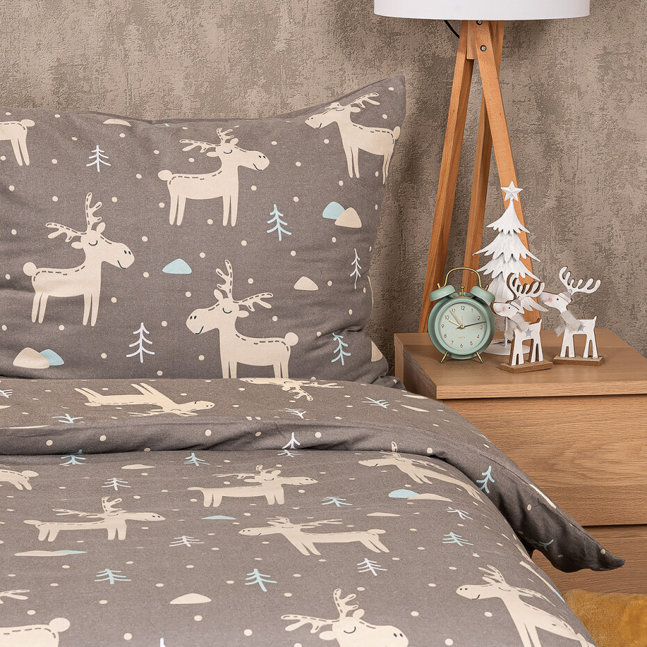 4Home Flanelové povlečení Happy reindeer, 140 x 200 cm, 70 x 90 cm - main (3)