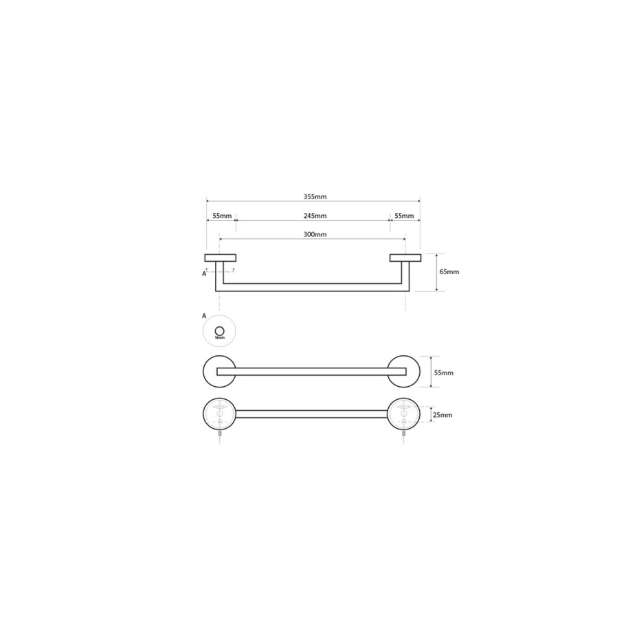SAPHO XS400 X-Steel držák na ručníky 35,5 cm, broušený nerez - main (1)