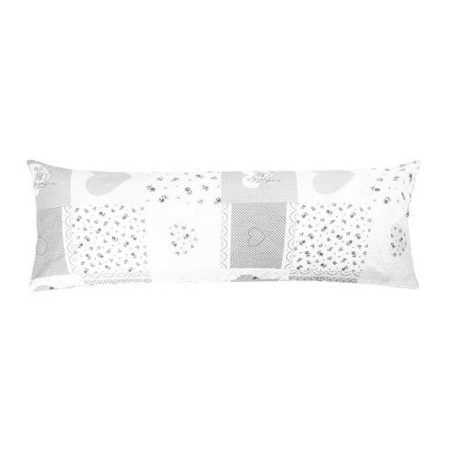 Bellatex Povlak na relaxační polštář Srdce patchwork šedá, 55 x 180 cm - main (0)