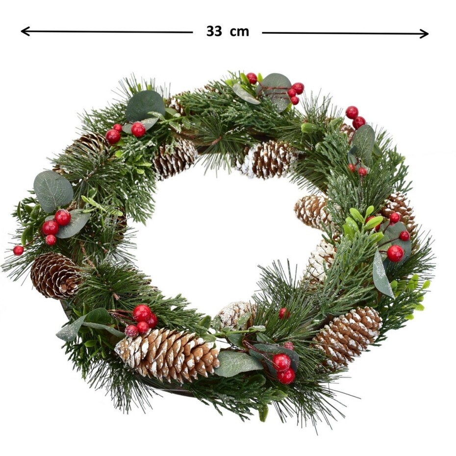Vánoční zdobený věnec Milano, 34 cm - main (1)
