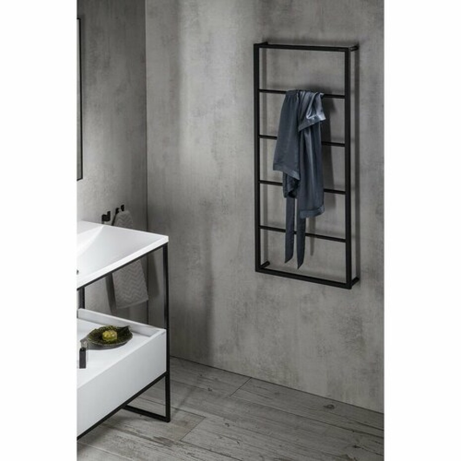 SAPHO Ska501 Ska nástěnný sušák ručníků 45 x 115 x 10 cm, černá mat - main (1)