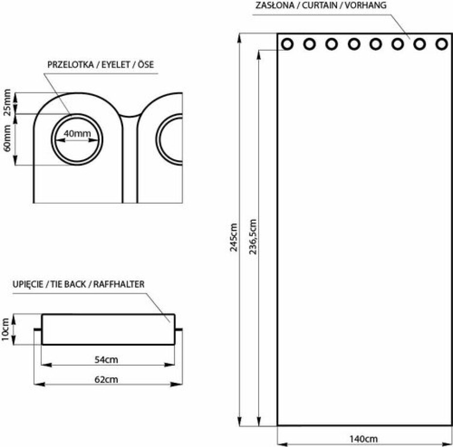 AmeliaHome Závěs Blackout EYELETS stříbrná, 140 x 245 cm - main (5)