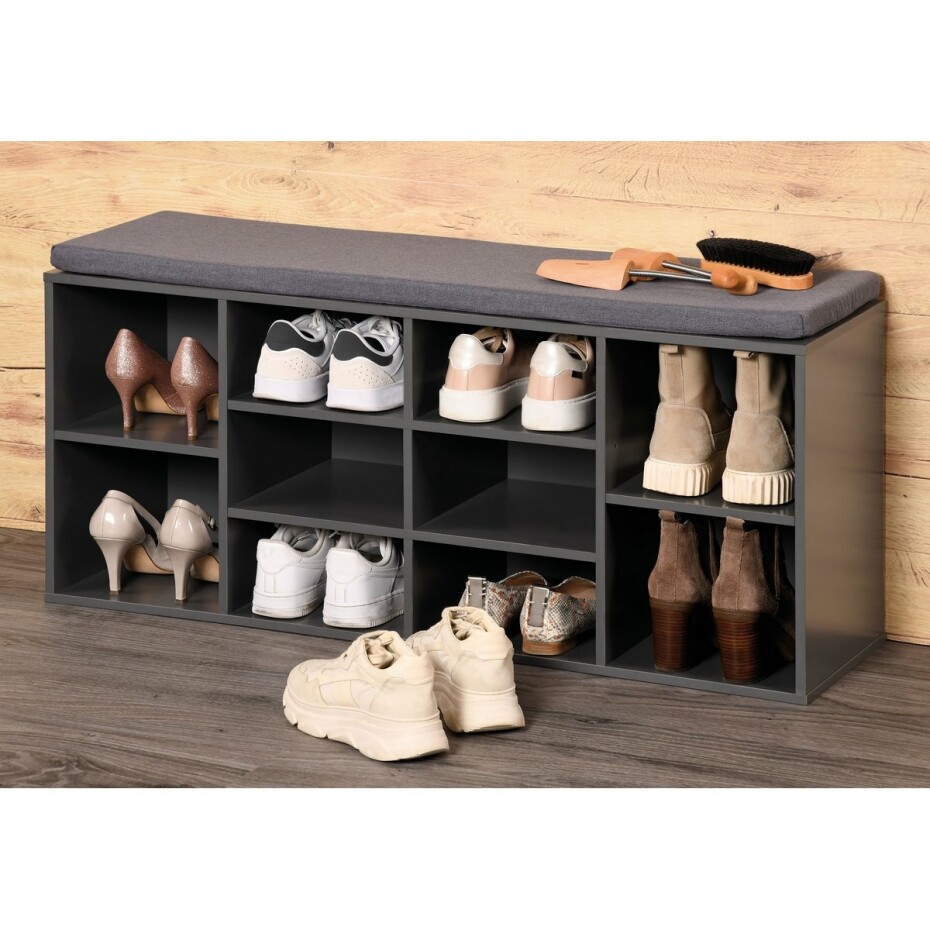 Kesper 15923 Botník s podsedákem, šedá, 103,5 x 48 x 29,5 cm - main (1)