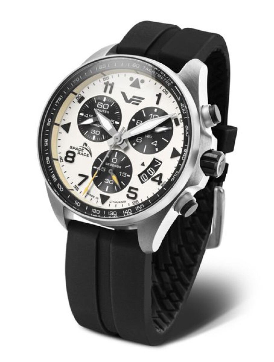 Vostok Europe Space Race Chrono Line 6S30-325A743S - Černý silikonový řemínek - main (0)