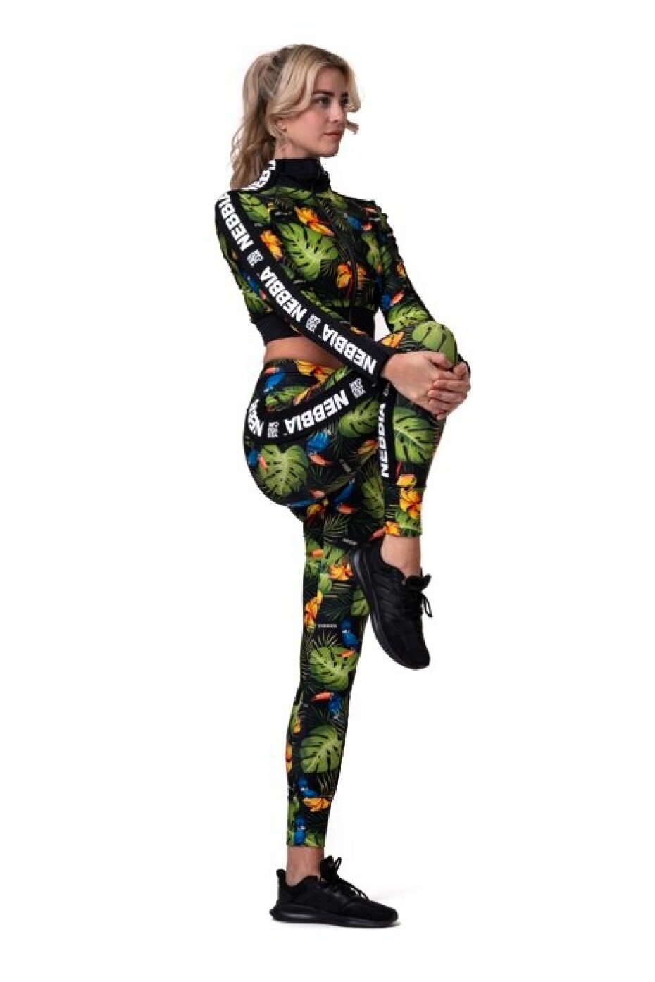 Dámské legíny Nebbia Ocean Selected High-waist performance leggings 567 jungle green S - main (1)