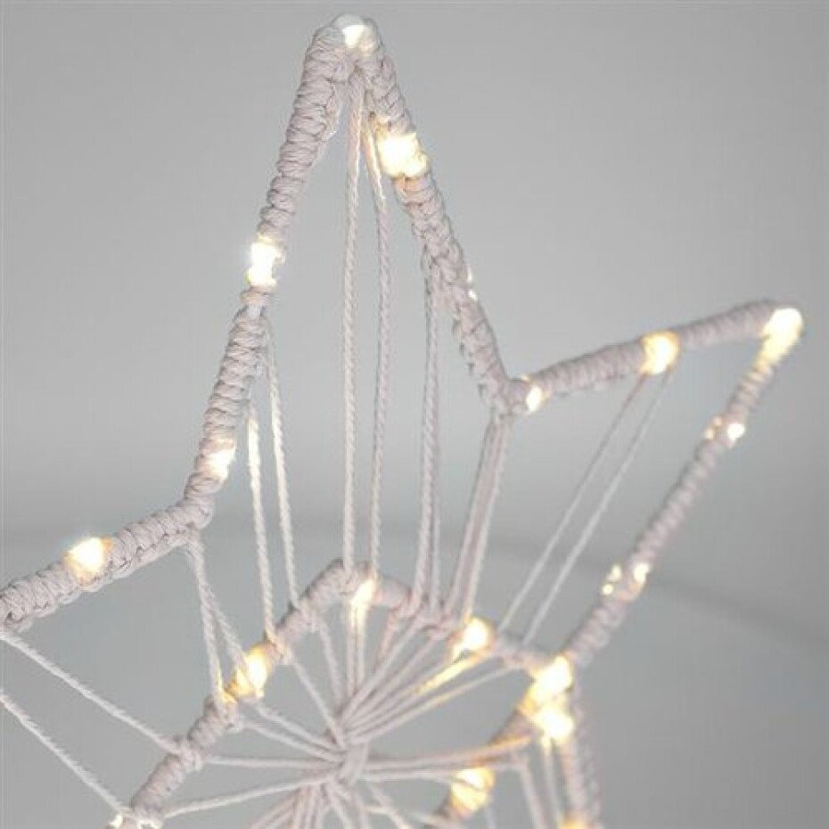 Solight LED vánoční hvězda Lapač snů, bílá, 49 cm, 45x LED, 2x AAA - main (2)