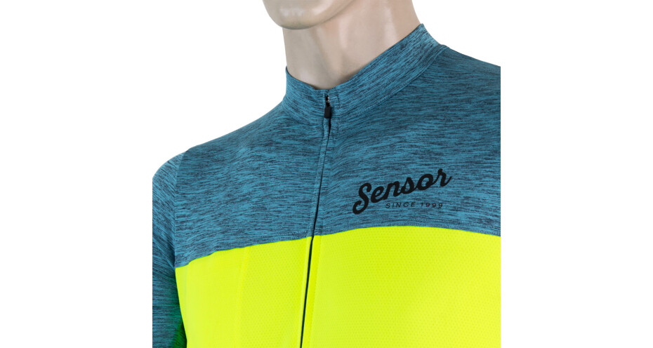 Pánský cyklistický dres Sensor  Cyklo Motion Blue/Neon Yellow M - main (1)