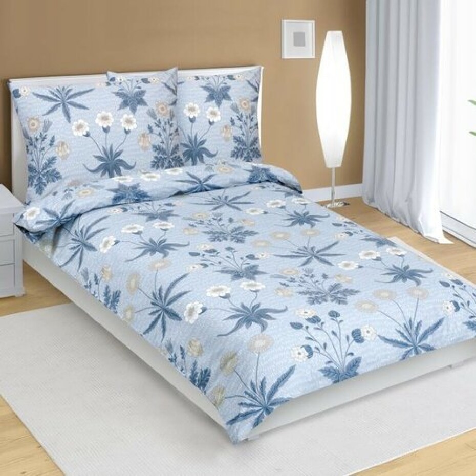 Bellatex Bavlněné povlečení Louka modrá, 140 x 220 cm, 70 x 90 cm - main (0)