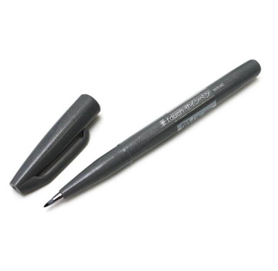 Popisovač Pentel Touch Brush - šedý - main (0)