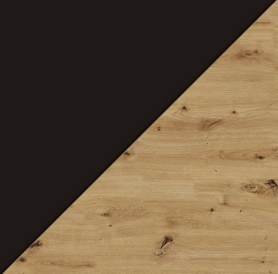 ARTBm TV stolek RAVENNA F 4D 200 | černá matná / dub artisan Provedení: Černá matná / dub artisan / zlatá podnož - main (10)