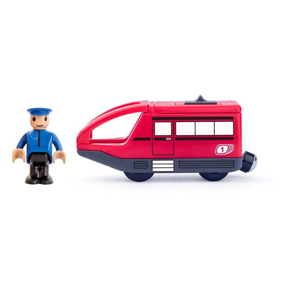 Woody Moderní elektrická mašinka k vláčkodráze, červená - main (0)