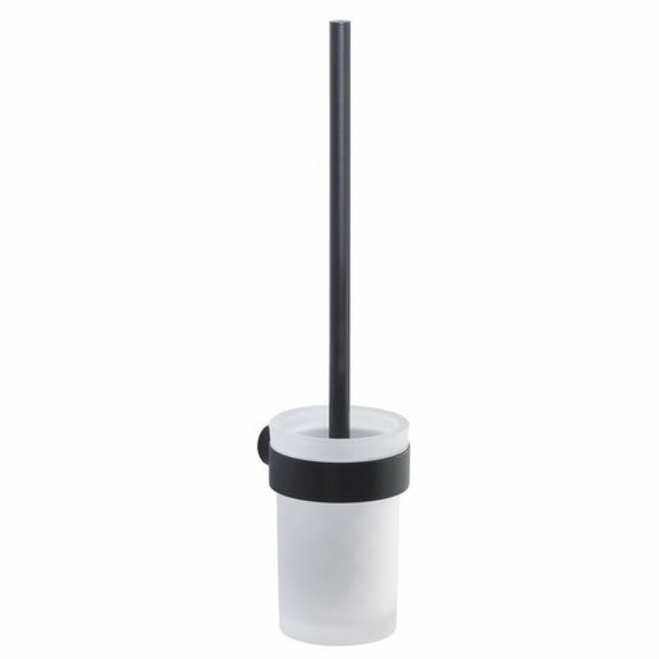 GEDY PI330314 Pirenei WC štětka závěsná, černá mat/mléčné sklo - main (0)
